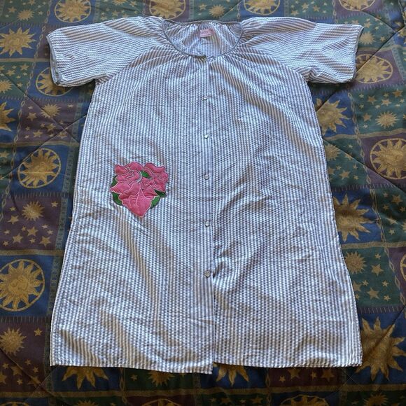 Betsey TW By Betsey Johnson Pearl Snap Loungewear Dress. Pocket. Size XL. Boho. - Picture 9 of 14